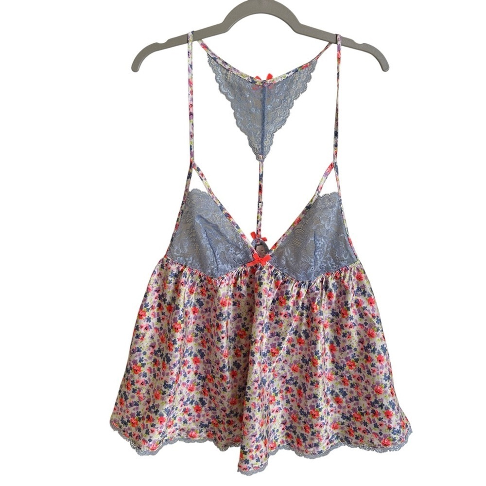 Victoria’s Secret medium Floral Lace Babydoll Chemise Tank Top Sexy Nightie 2014